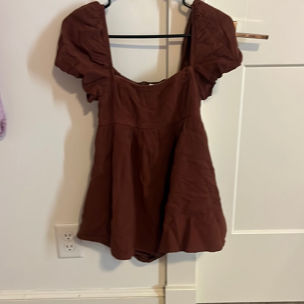 princess polly romper/dress brown size 2